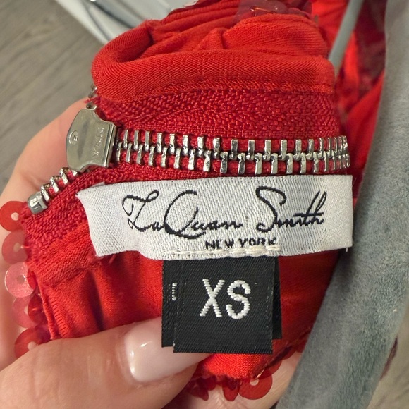 LaQuan Smith Red Sequin Cut Out Dress - Picture 8 of 8